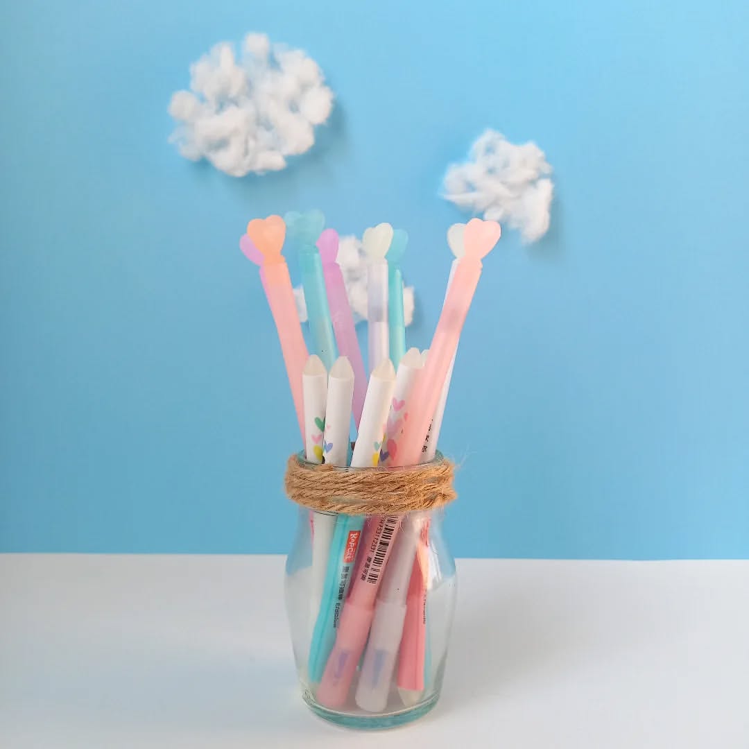 خودکار آبی پاکن دار طرح قلب