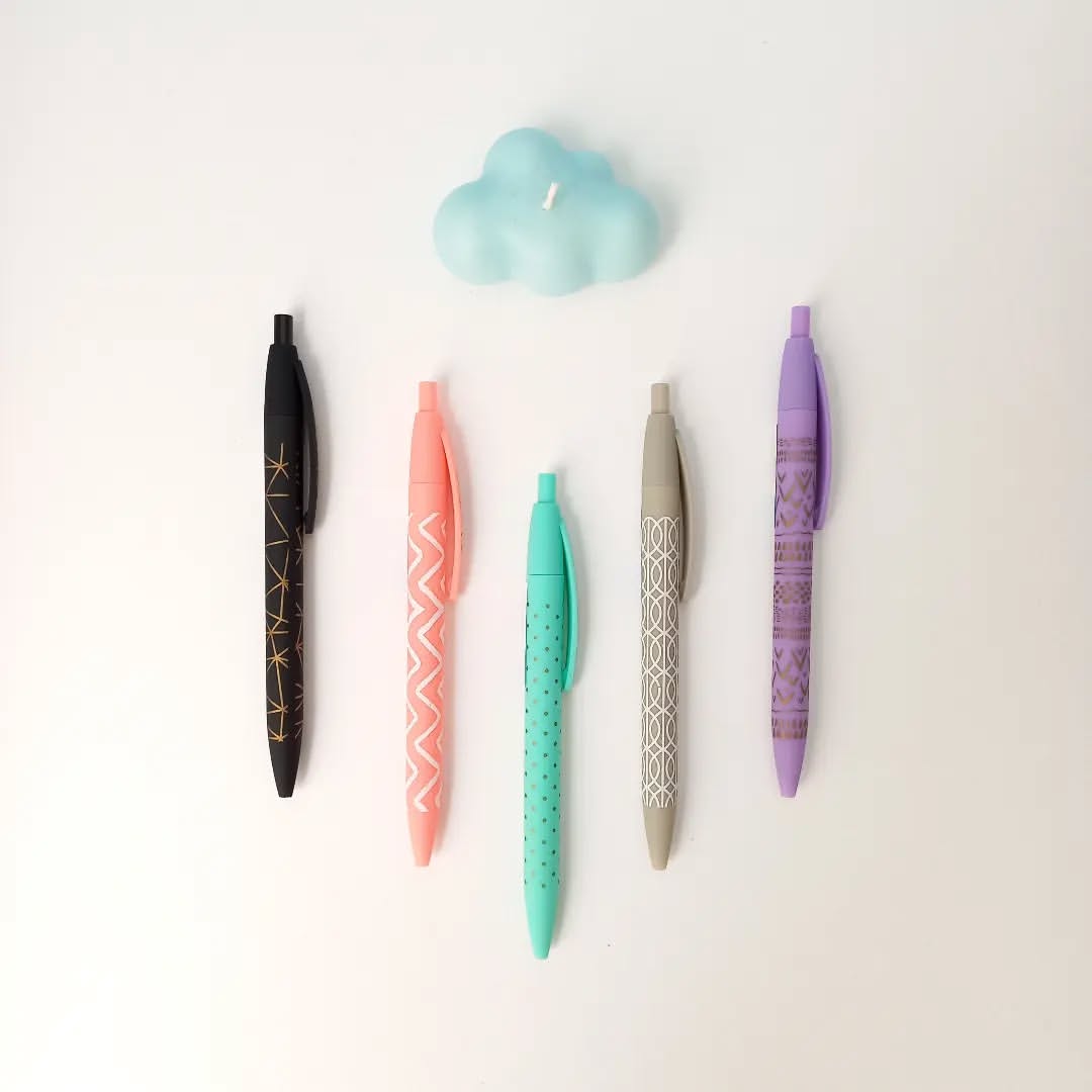 خودکار آبی کلیکی بدنه طرح دار  Schoolfans